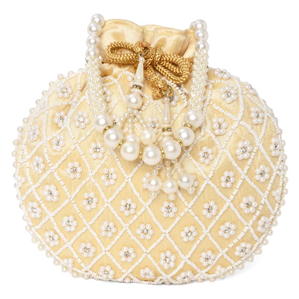 Potli Purses For Women Handmade Evening Handbag Stylish Bridal Fashion Wristlet Bag For Girls : P202CRM