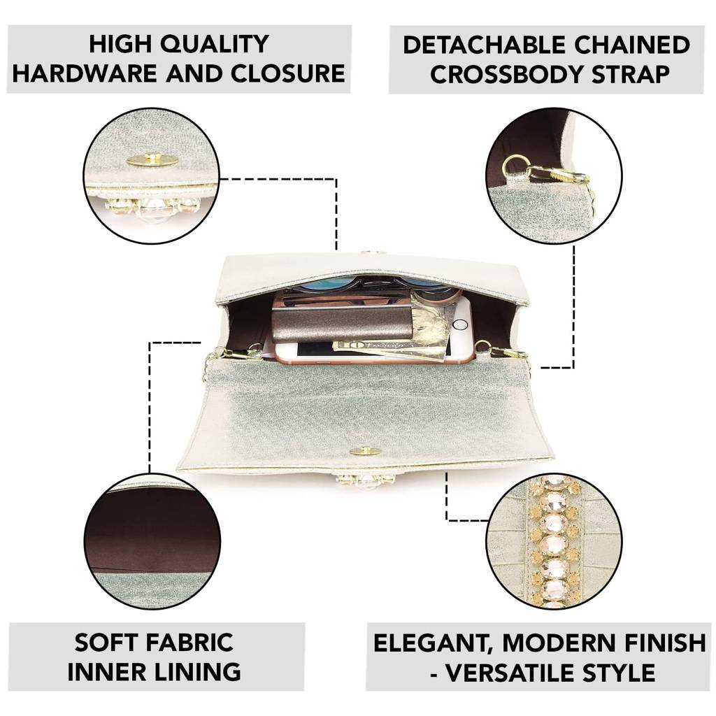 Clutch Purses For Women Wedding Handmade Evening Handbags Party Bridal Clutch (C53C) : C53G