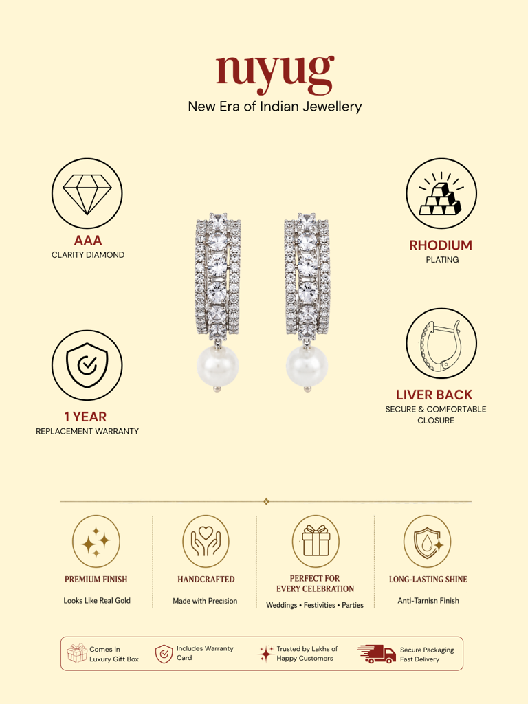 Diva American Diamond Hoop Earrings : YI24A1021E