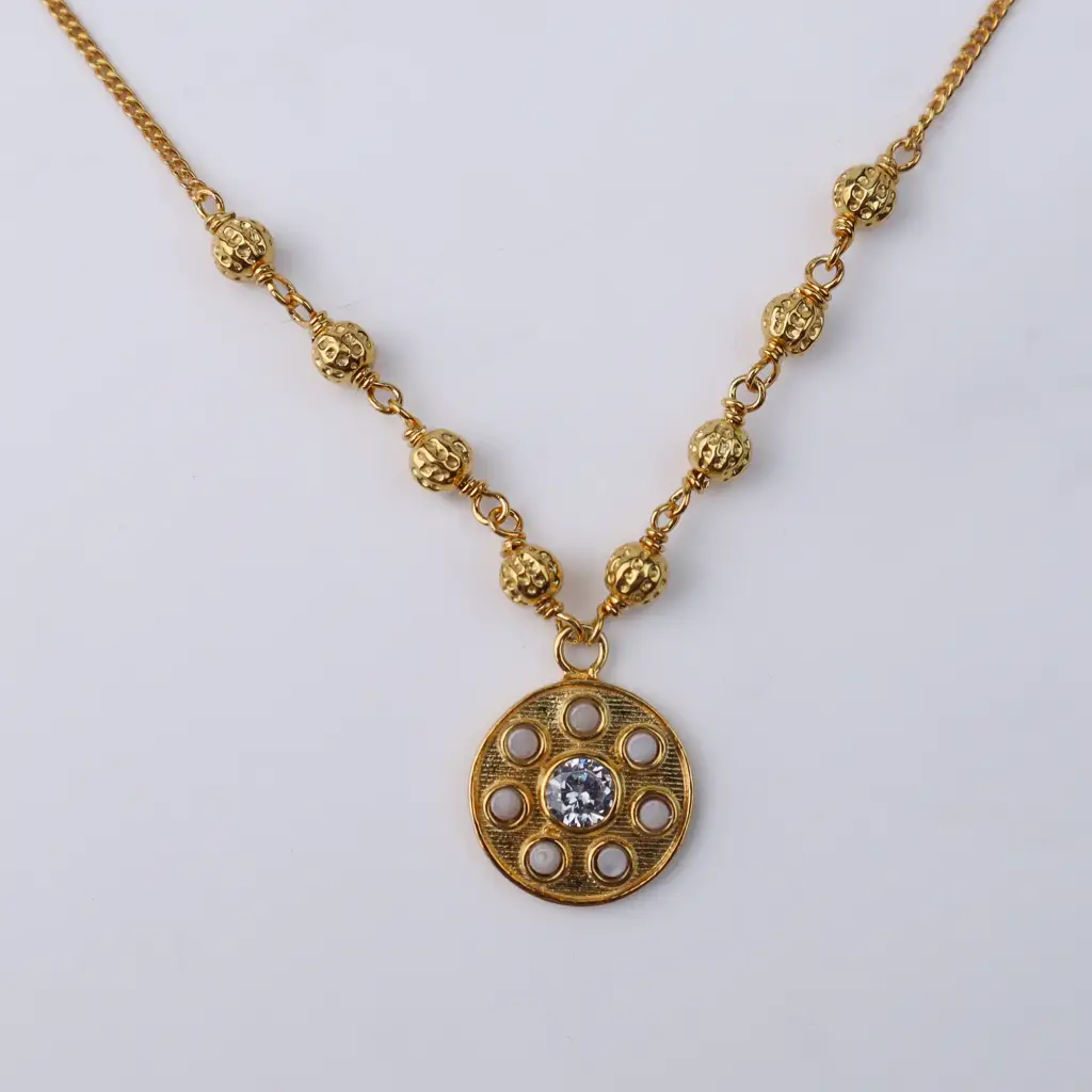 Moha Maya Beads Necklace With Pearls | 22K Gold-Plated : 96327831
