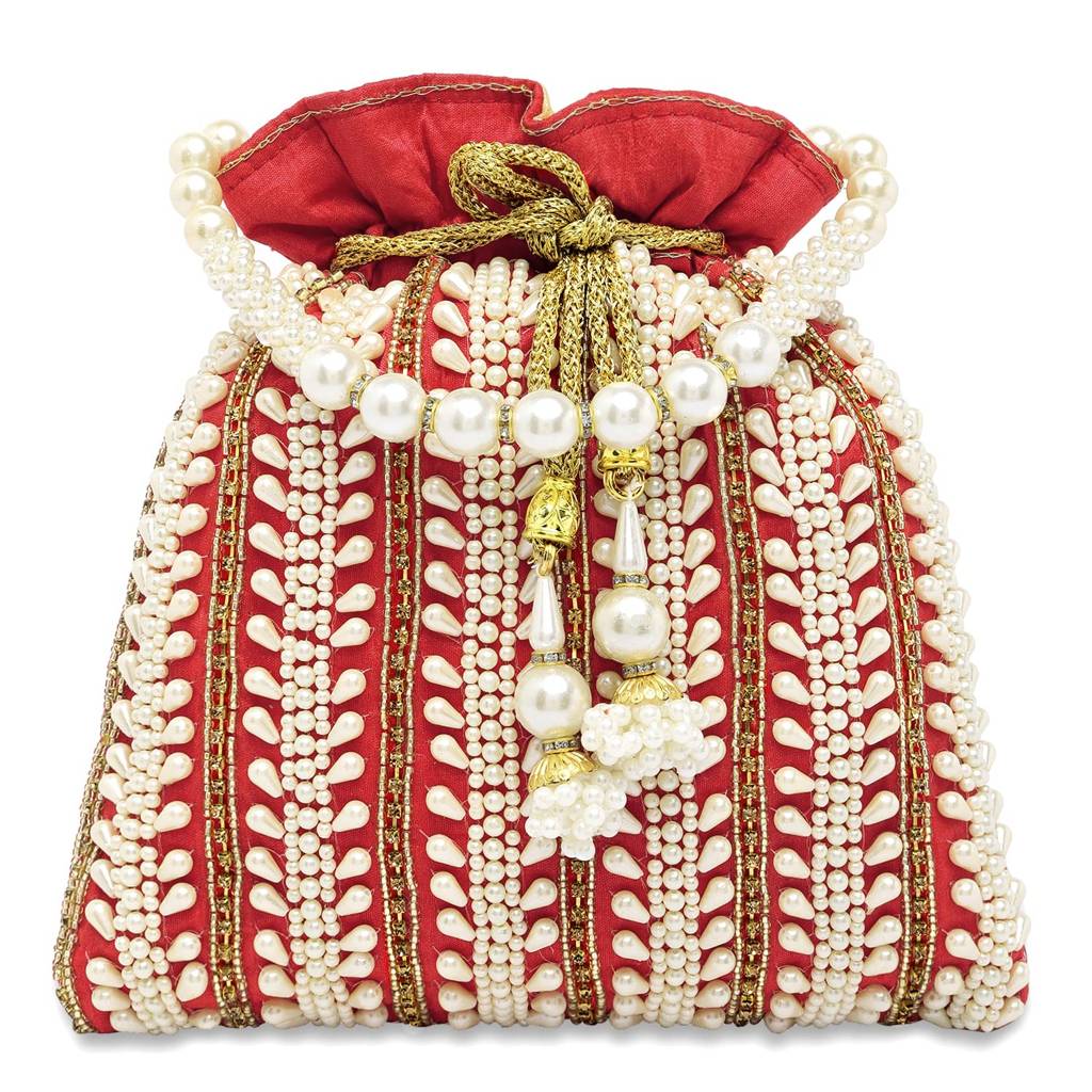 Potli Bags - For Women Girls Evening Bag Clutch Ethnic Bride Purse With Drawstring : P82R