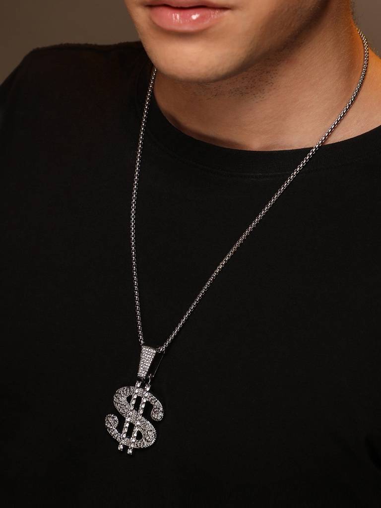 Men'S The Dollar Pendant Necklace - Metallic Silver : FAPD1120