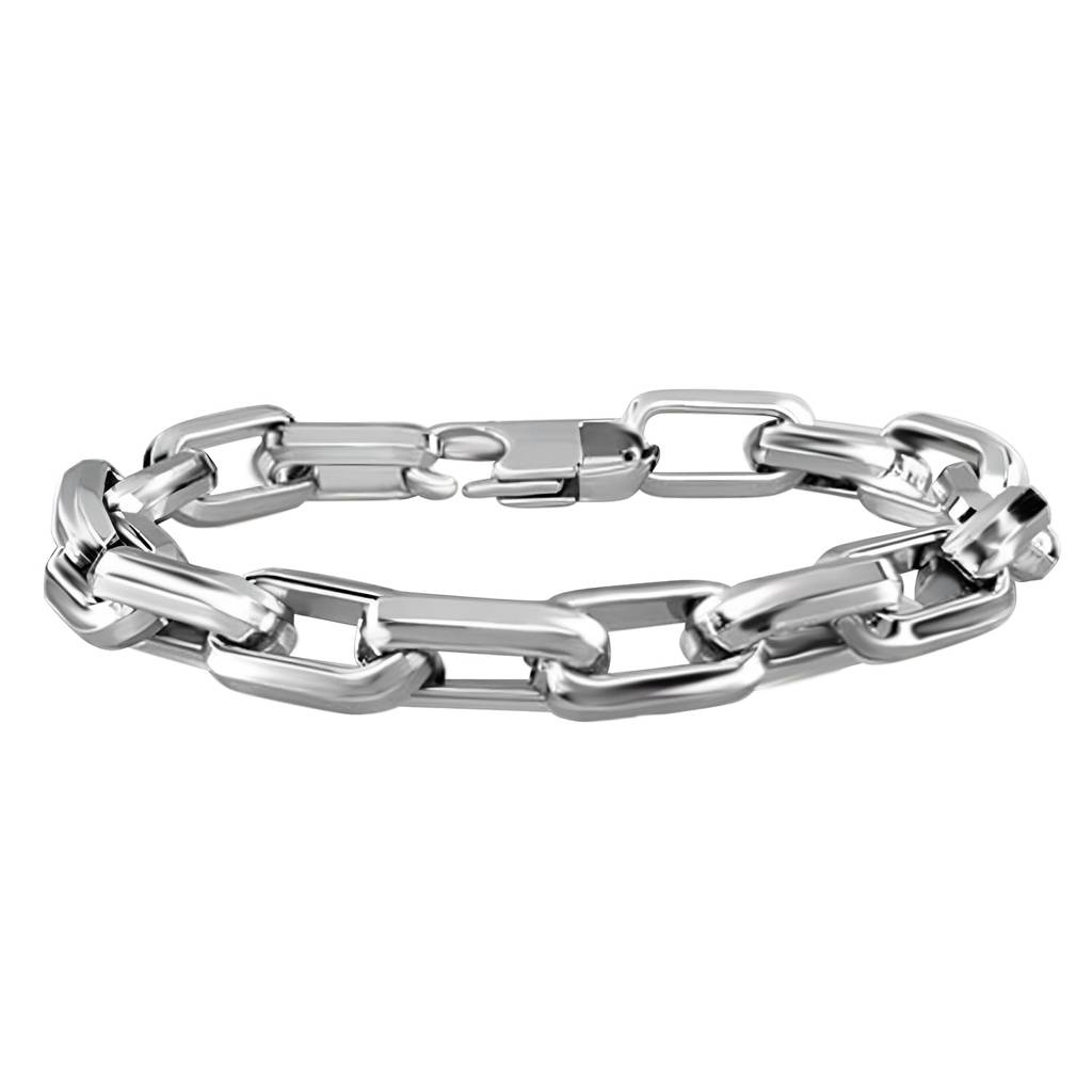 Silver Plated Anchor Link Chain Openable Bracelet Contemporary Jewellery For Men & Boys : PX9B194S