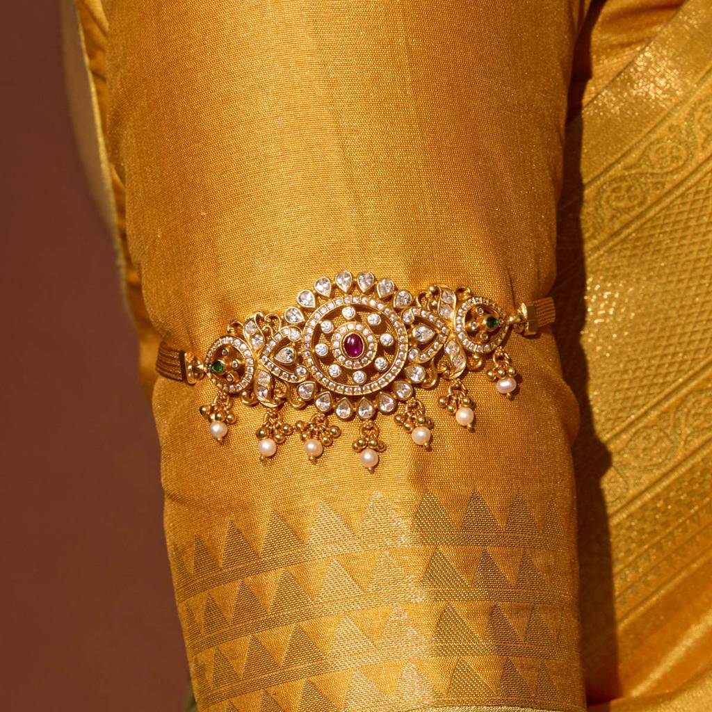 Ruby-Green Gold - Plated Bridesmaid Temple Bajuband - 452123 : 452123