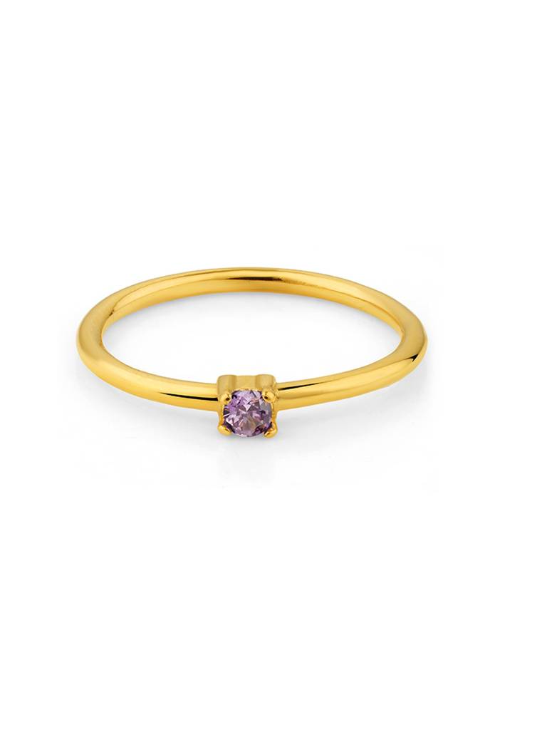 18K Gold Plated Golden Blush Ring Stainless Steel Waterproof & Anti-Tarnish(Size-7) : R44ASSS7G