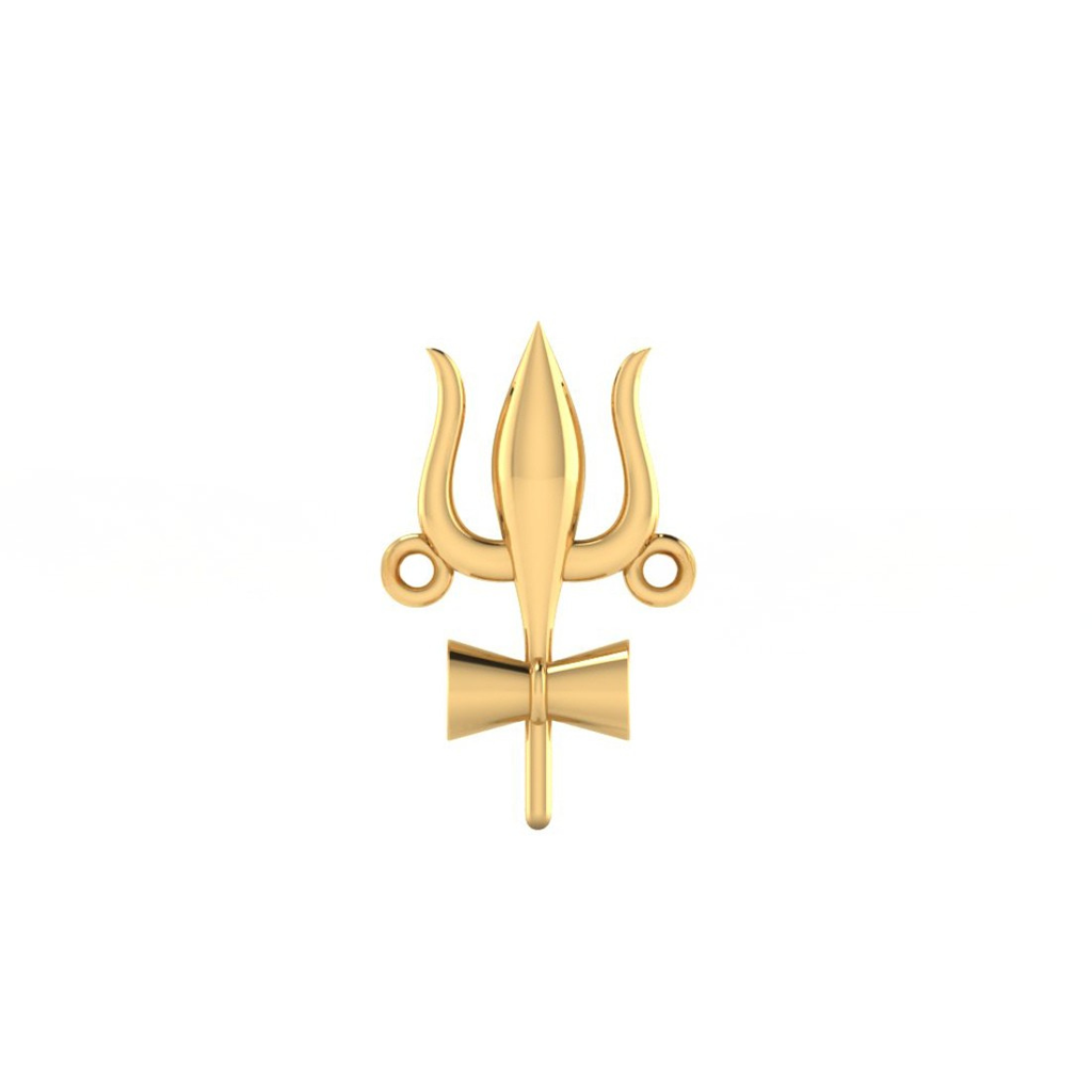 Golden Trishul 925 Sterling Silver Rakhi For Brother : RB-0013