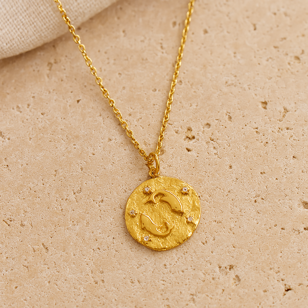 Pisces Zodiac Necklace : NEC_PISCEZO_S_1179