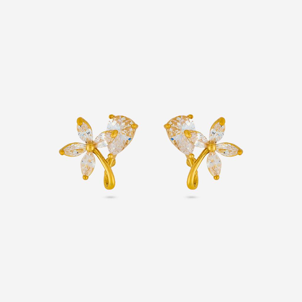 White Gold - Plated Casual Wear Trendy Zircon Earring - 460171 : 460171