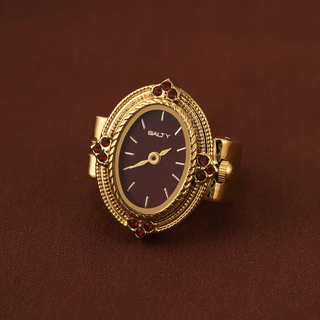 Royale Rope Style Watch Ring - For Women : WTR-S-0043-G-RD