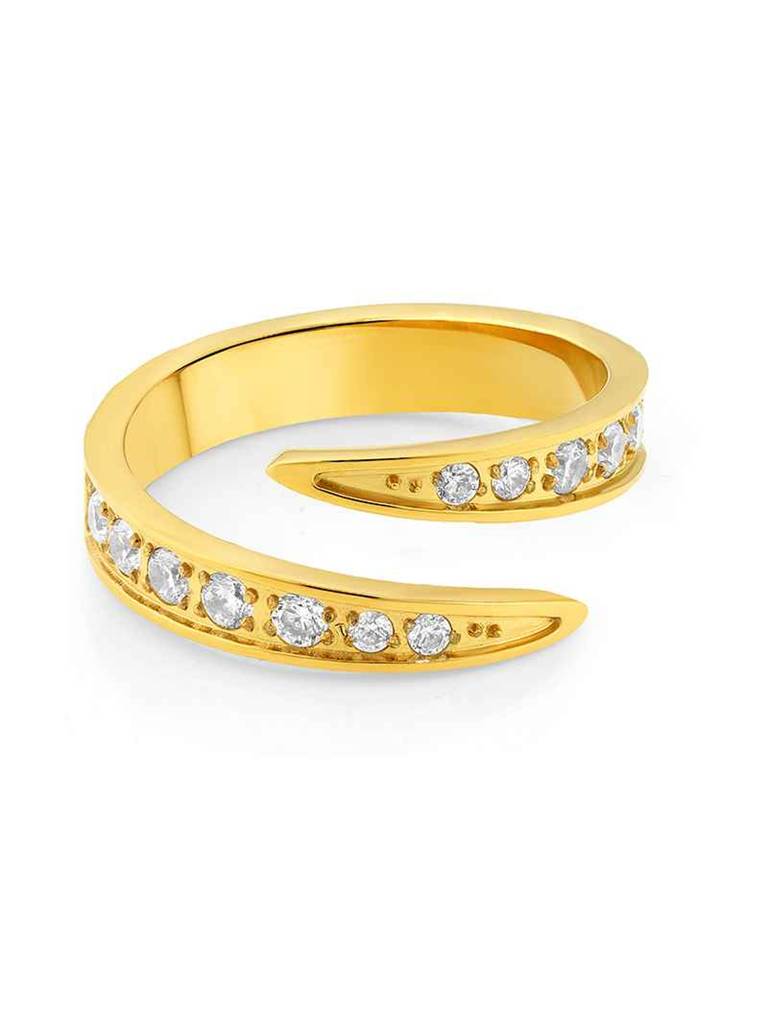 18K Gold Plated Open Grace Ring Stainless Steel Waterproof & Anti-Tarnish : R2ASSS7G