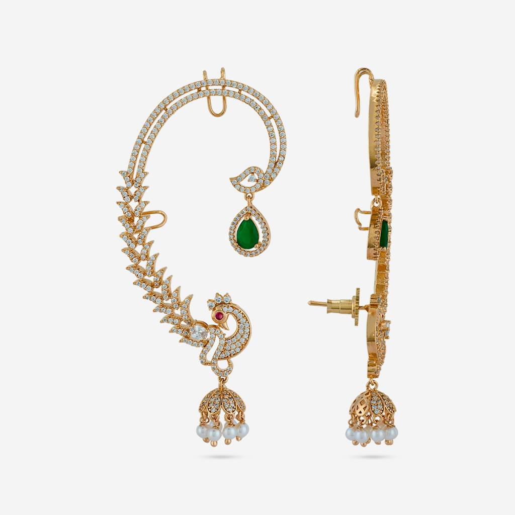 Ruby-Green Gold Rose - Plated Bridesmaid Zircon Earring - 470687 : 470687