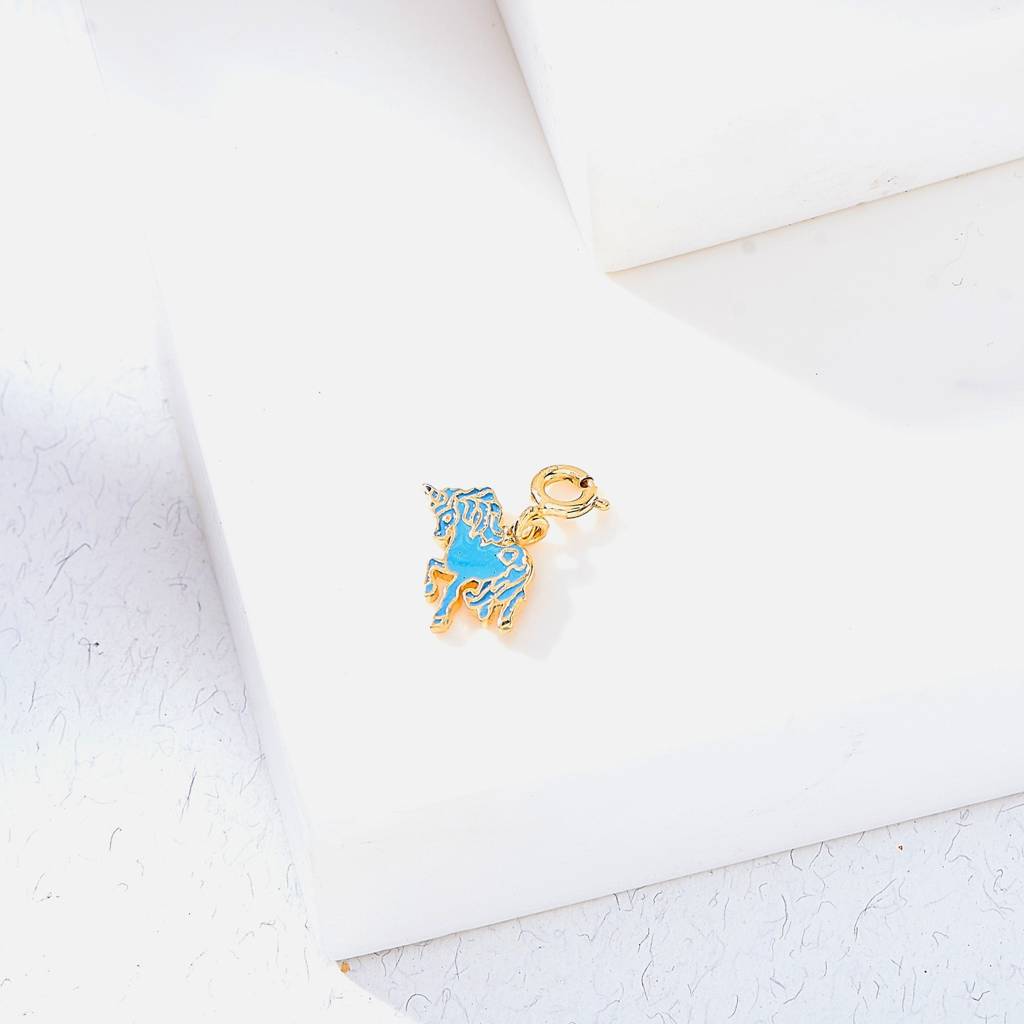 Blue Unicorn Charm 925 Sterling Silver Pendant(Without Chain) : NCRYY00500010