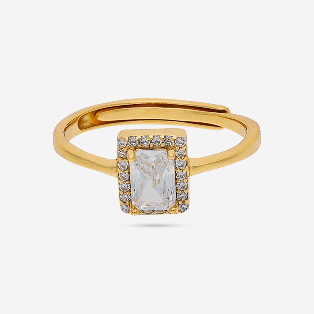 White Gold - Plated Office Wear Silver Finger Ring - 453197 : 453197