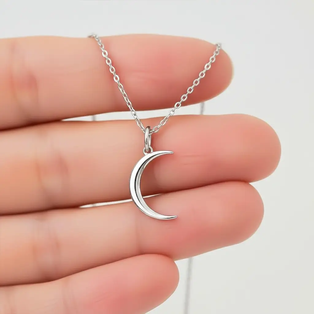 ZALKARI Silver Stunning Moon Pendant · Eternz