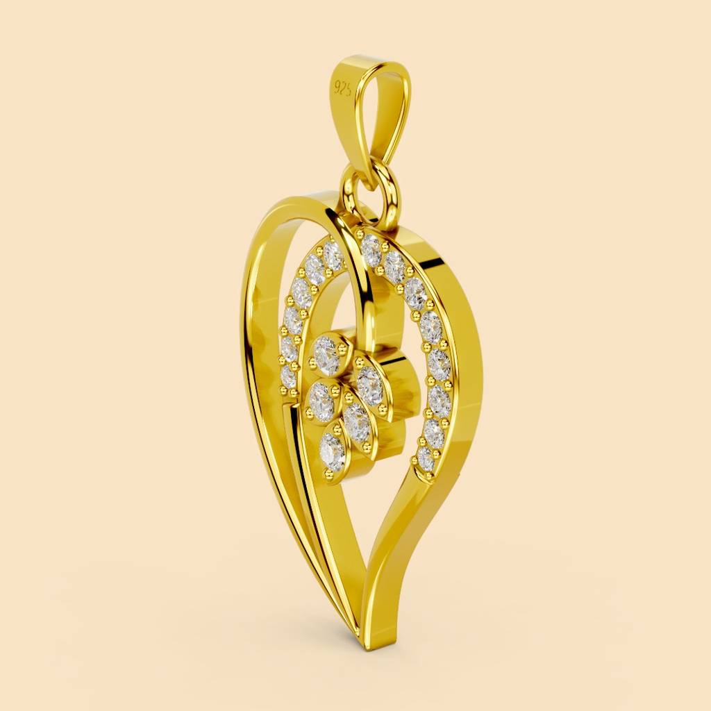 22K Gold Vermeil |Fern Pendant (Without Chain)| Pure 925 Sterling Silver With The Thickest Gold Layer : TSPN-FER-22K-13048