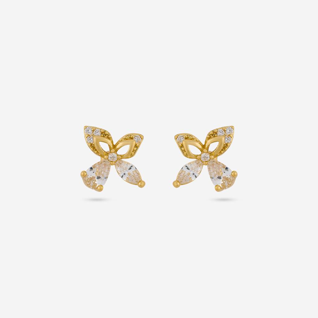 White Gold - Plated Casual Wear Trendy Zircon Earring - 460384 : 460384
