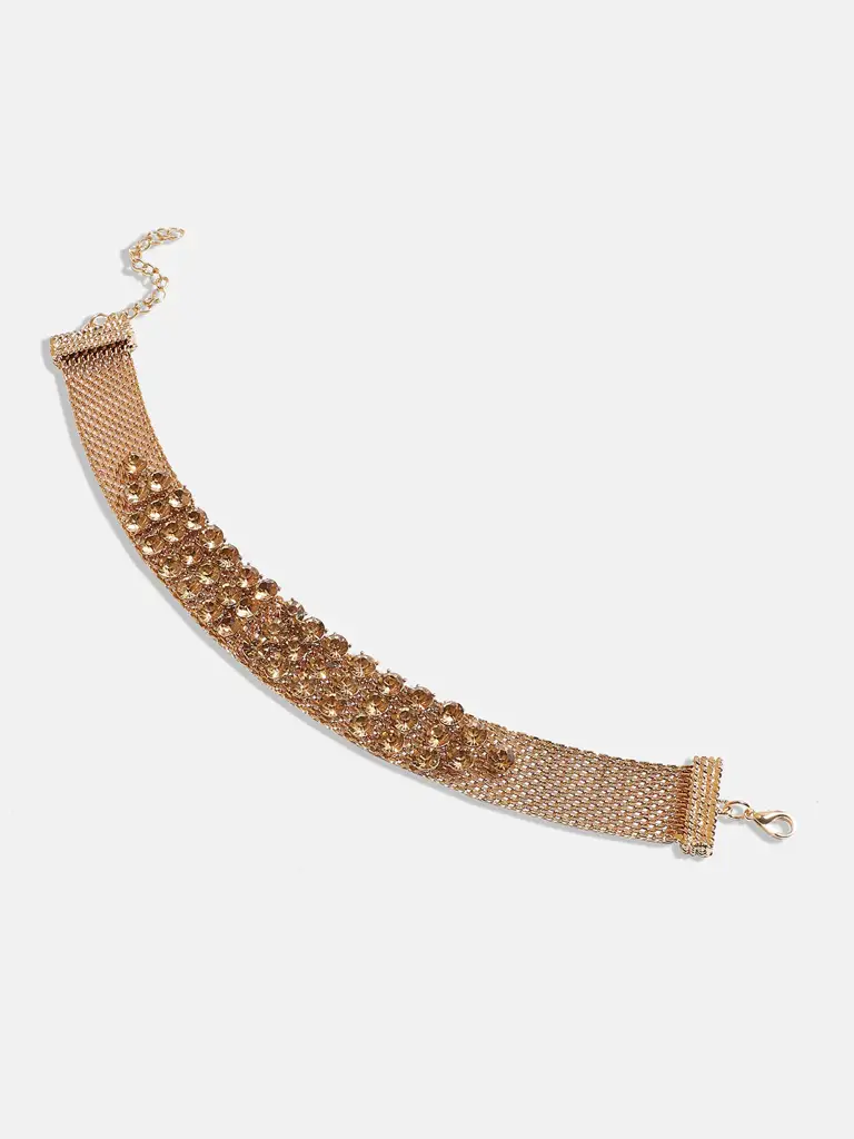 Zeenat-Women'S Gold Crystal Choker Necklace : SOHINC9866