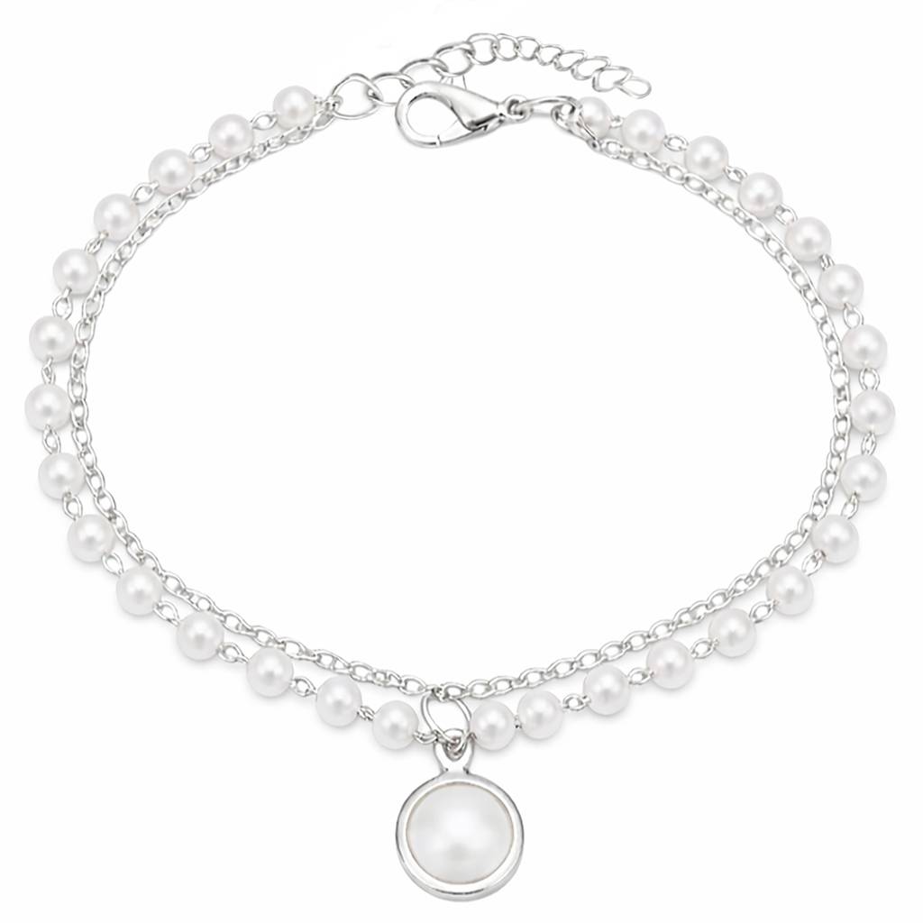 Pearl Studded Silver Plated Fancy Openable Bracelet Fashion Jewellery For Women & Girls : PX9B217RW