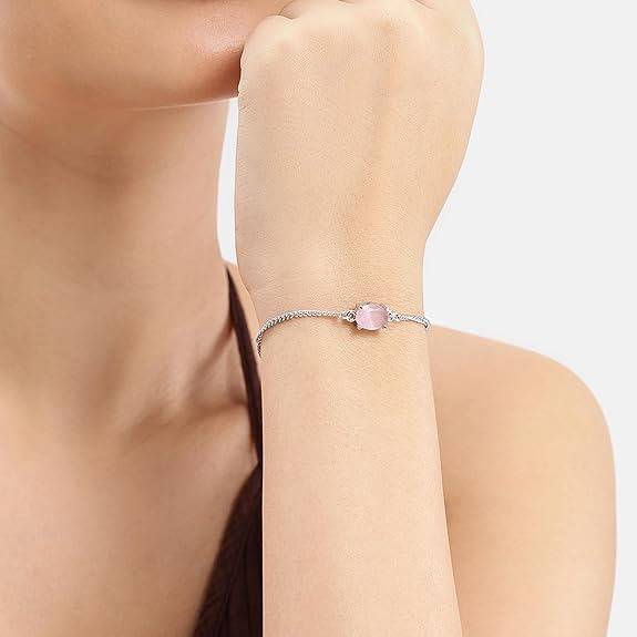 Rhodium  Ad Charm  Adjustable Bracelet : AD-124-IRMPBR