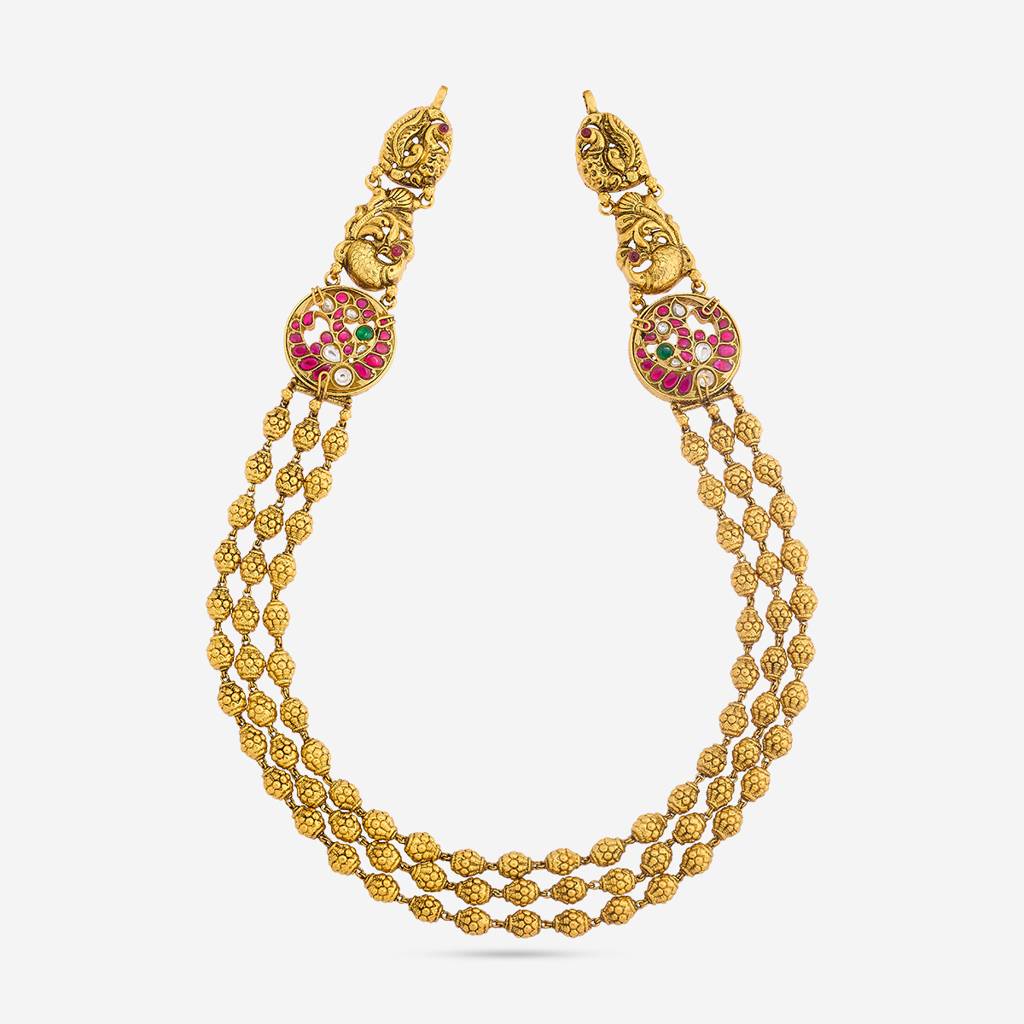 Ruby-Green Gold - Plated Bridesmaid Temple Necklace - 457479 : 457479