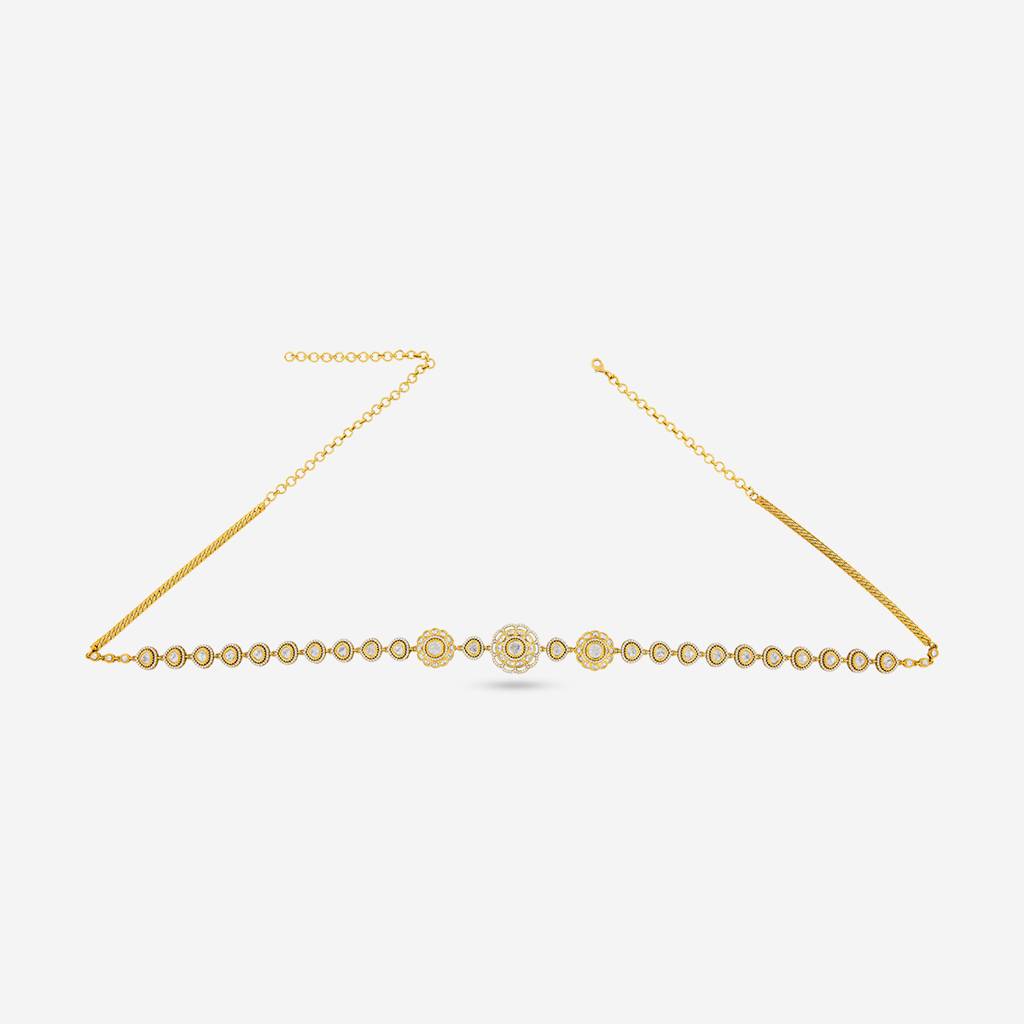 White Victorian - Plated Bridesmaid Kundan Belt - 457282 : 457282