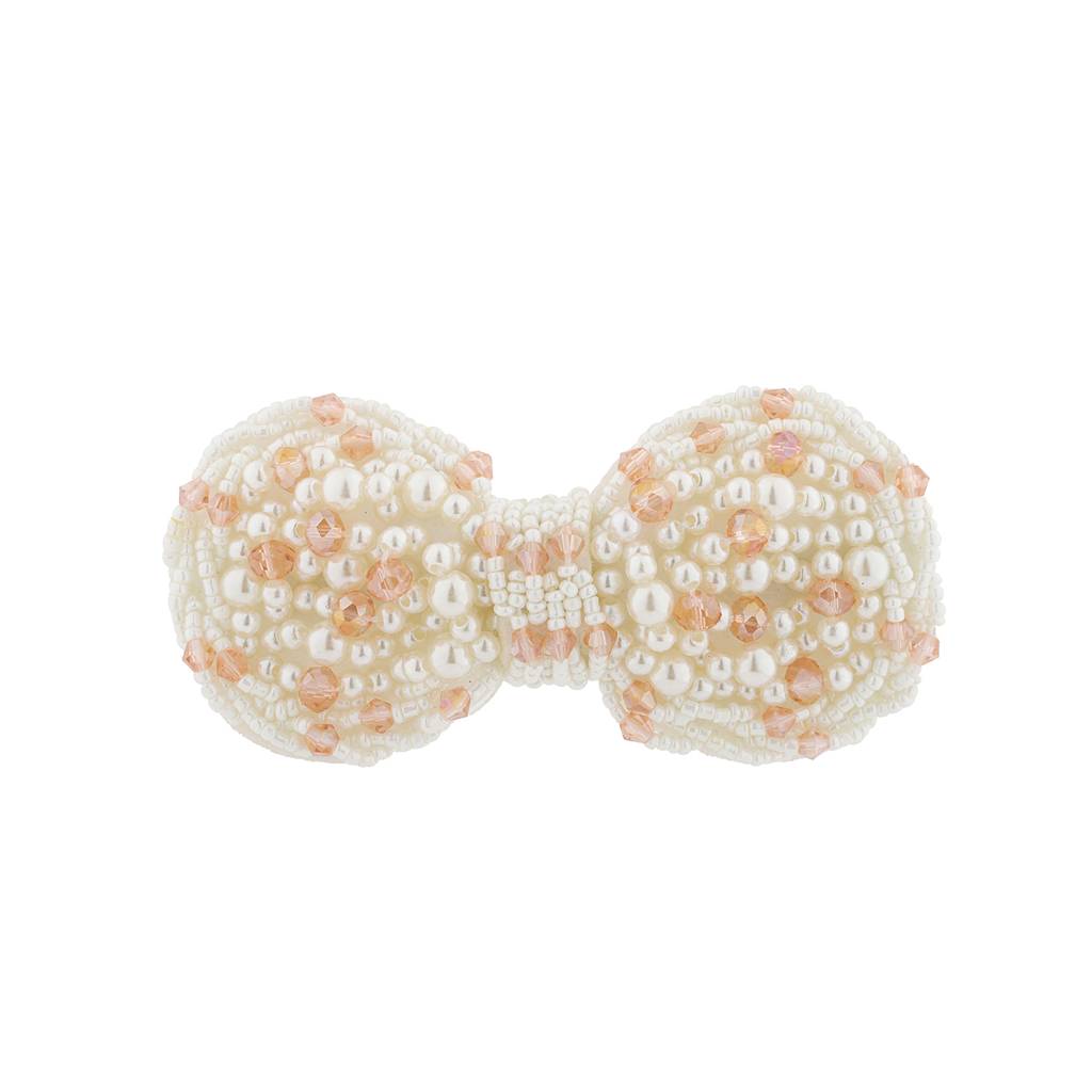 Korean Bling Pearl Blossom Bow Hair Clip : 8905124568394