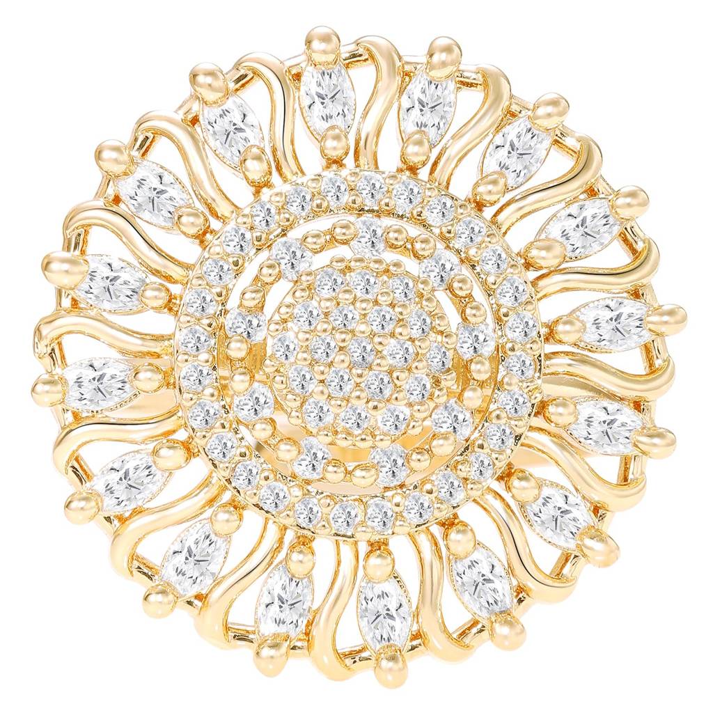 Ethnic Gold Plated White Adjustable Fancy Finger Ring For Women : PF04R13G