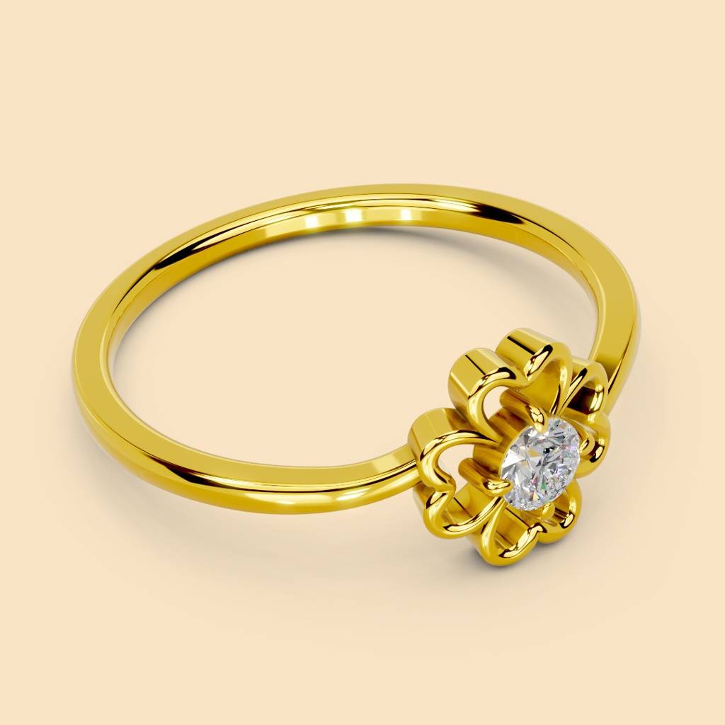 22K Gold Vermeil |Flora Ring| Pure 925 Sterling Silver With The Thickest Gold Layer : TSRI-FLO-13-22K-70206