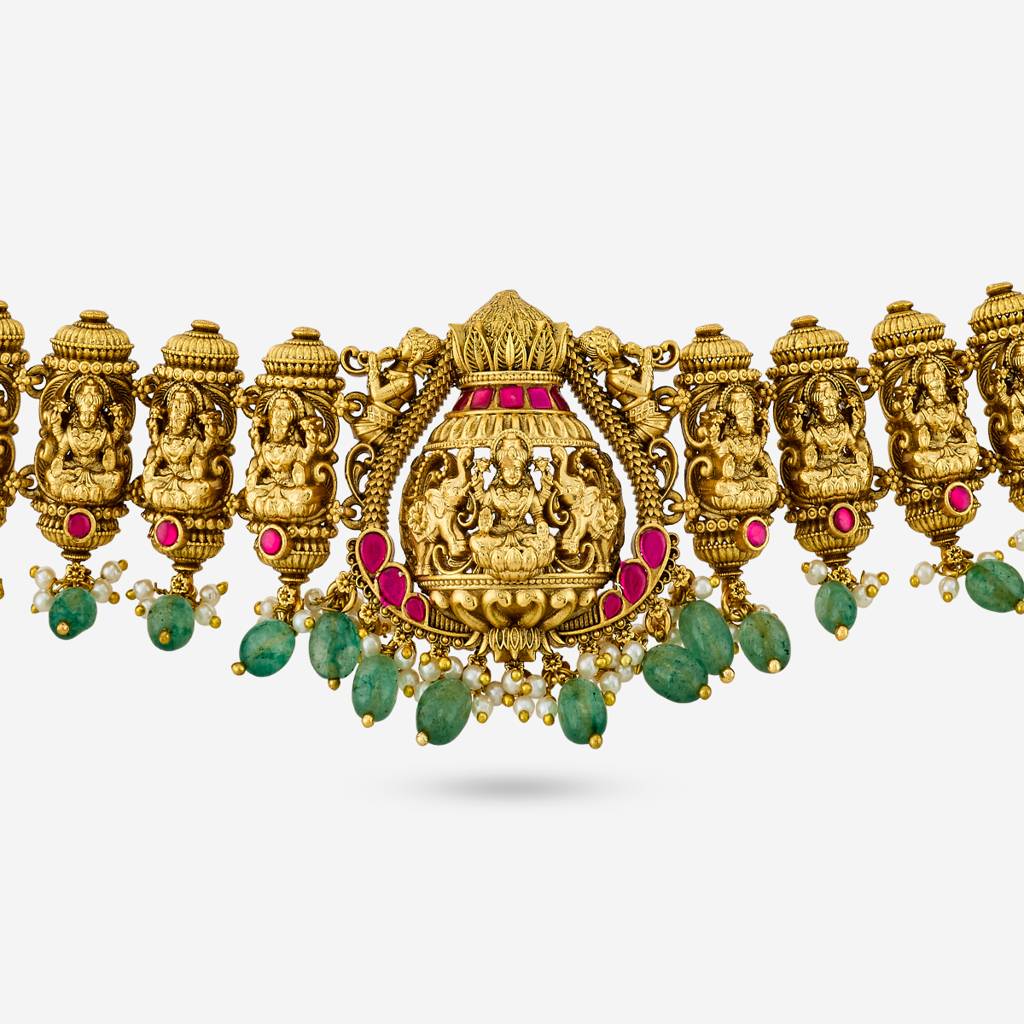 Ruby-Green Gold - Plated Bridal Antique Belt - 463366 : 463366