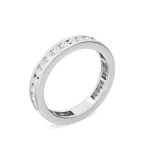 Round Brilliant Cut Diamond Eternity Women'S Ring | Classic Symbolic Love & Life Setting : RF0000007-YE-Silver925-LabD-9