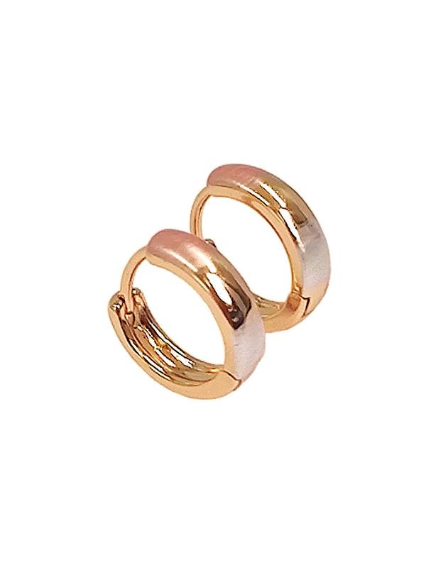 Three Tone Huggie Hoops : E-HU-63-0