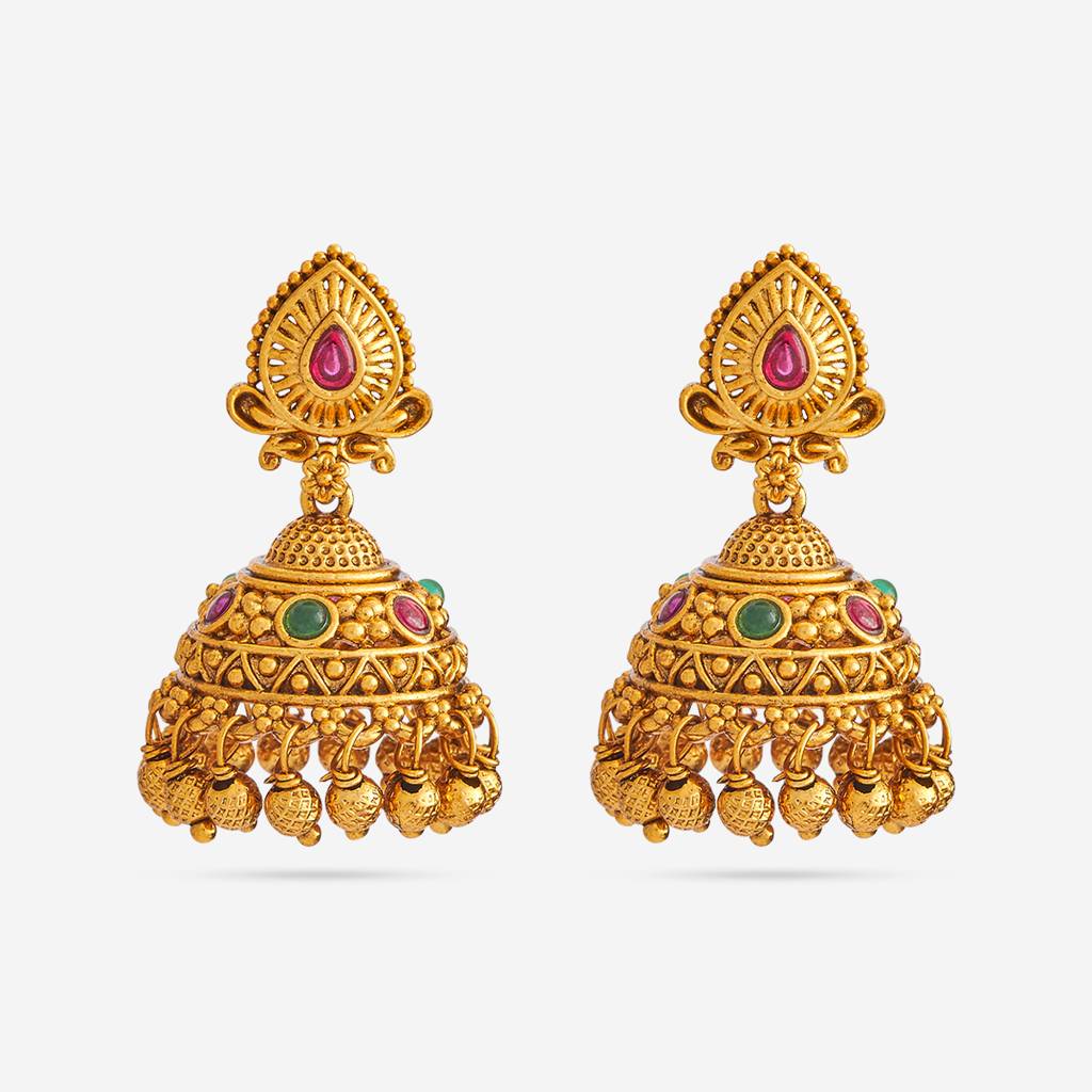 Gold - Plated Festive Antique Earring - 445959 : 445959