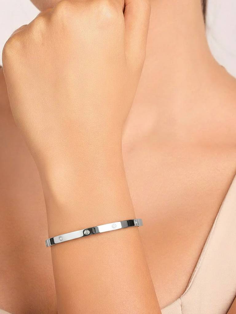 Slim Crystal Bangle Stainless Steel Waterproof & Anti-Tarnish : B57SJSS0S