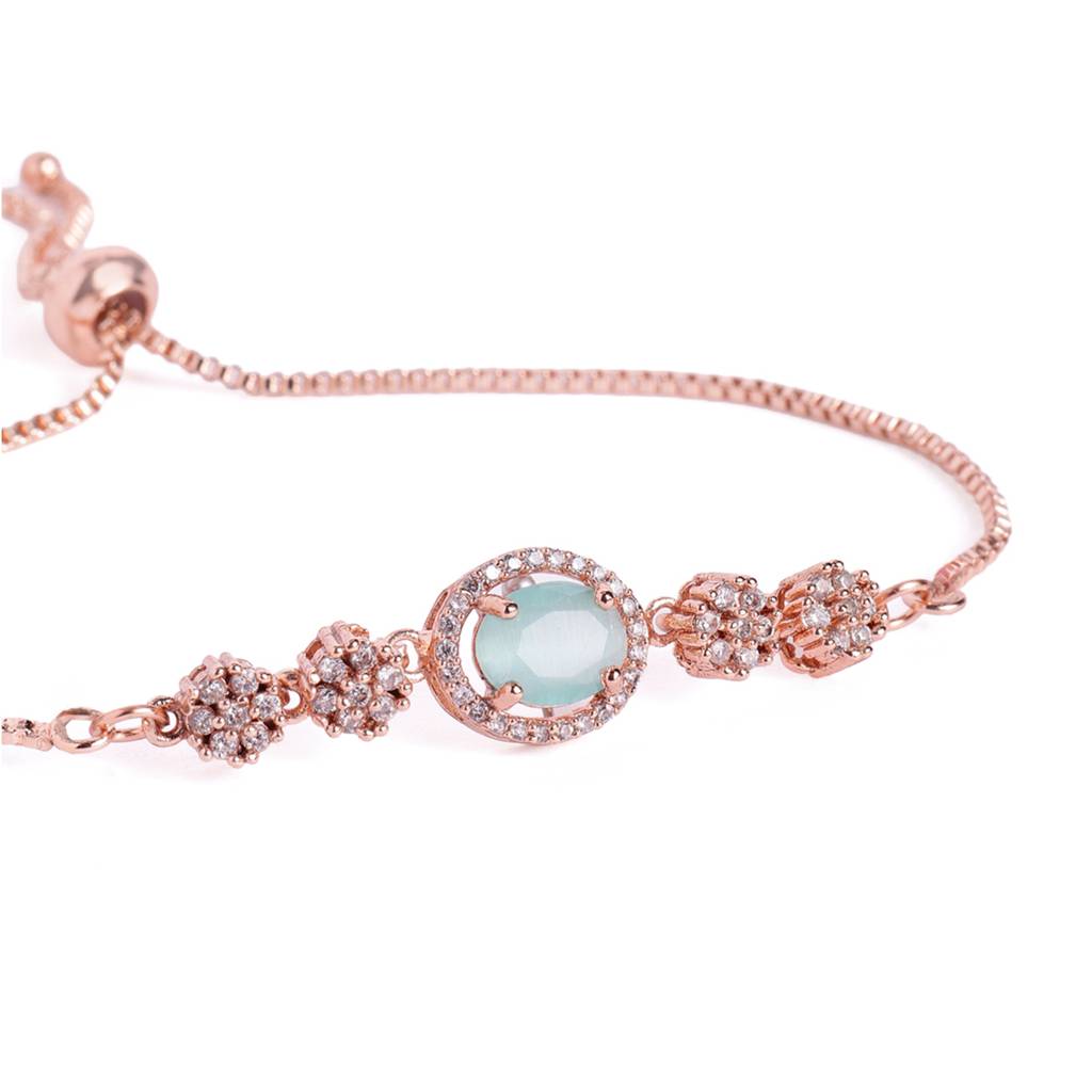 Cz Adjustable Bracelet | Classic Style | Evening Wear : AD-204-RGMG-BR