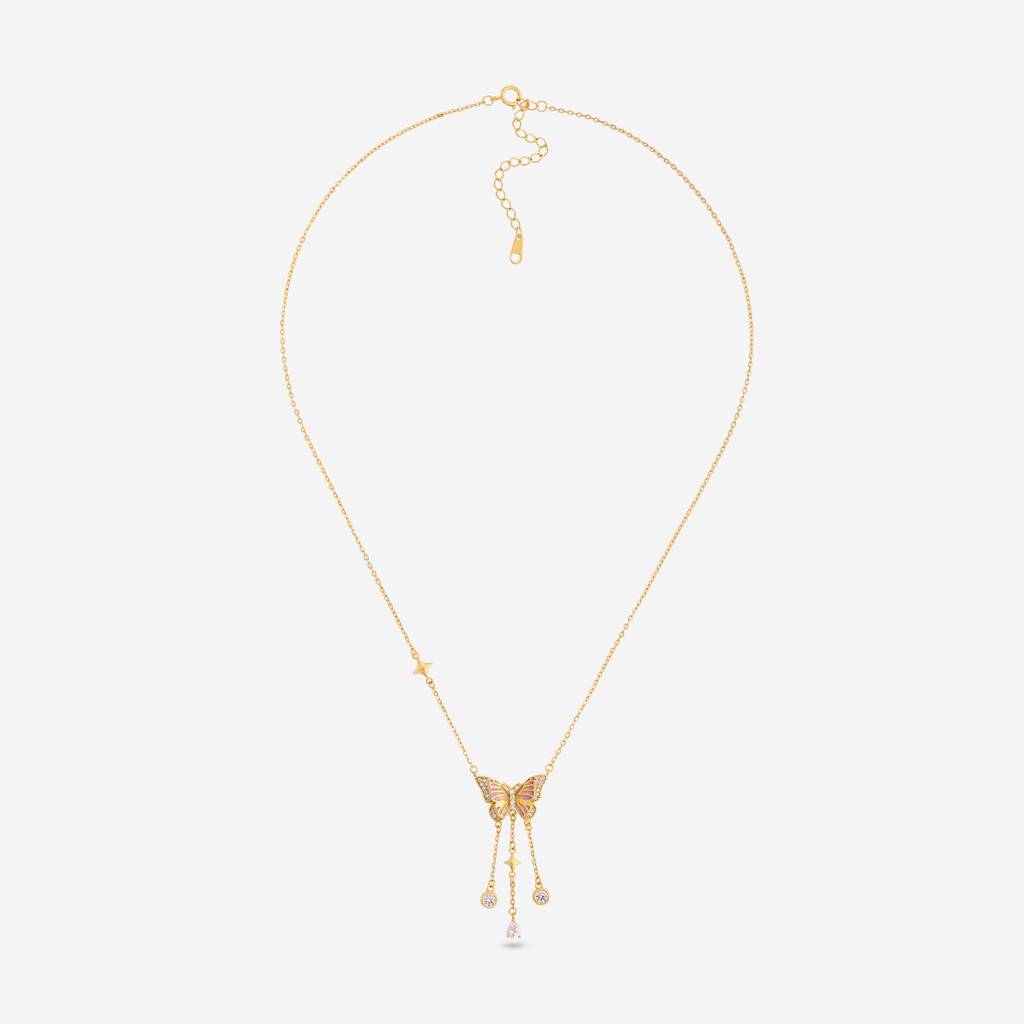 Lavender Gold Plated - Office Wear Silver Necklace - 466263 : 466263