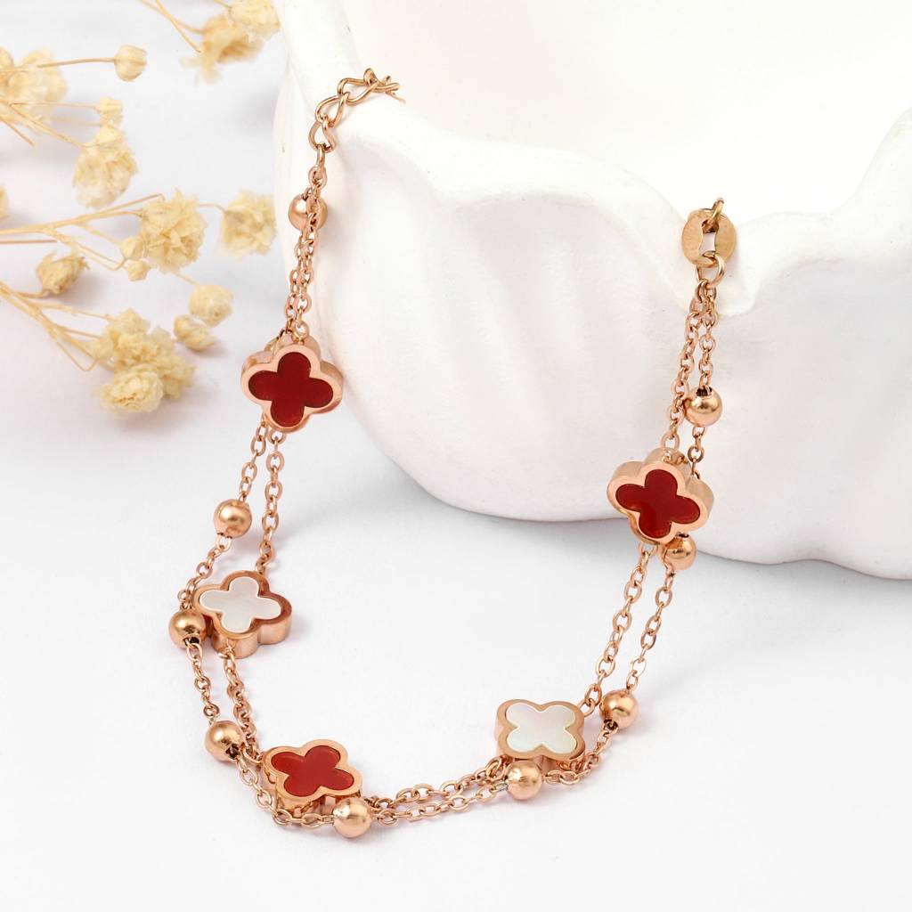 Lucky Clover Bracelet : BS14258-RG-MLT