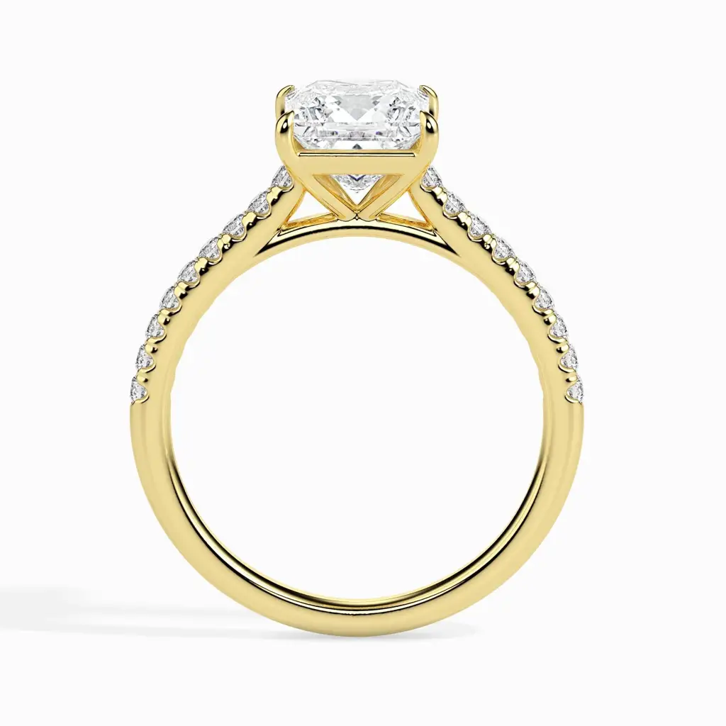 1 Carat Princess Solitaire Ring In Diamond Band : 09kWhiteZNR103F10