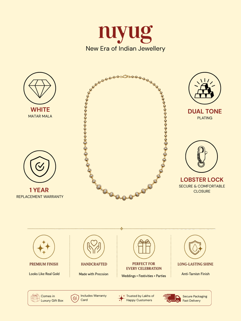Dual Tone Graduation Matar Mala Chain : YI24A1023N