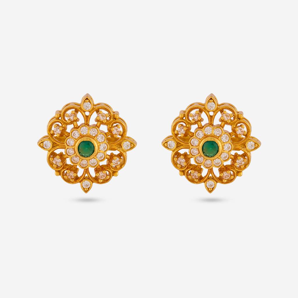 Green Gold - Plated Festive Temple Earring - 467819 : 467819