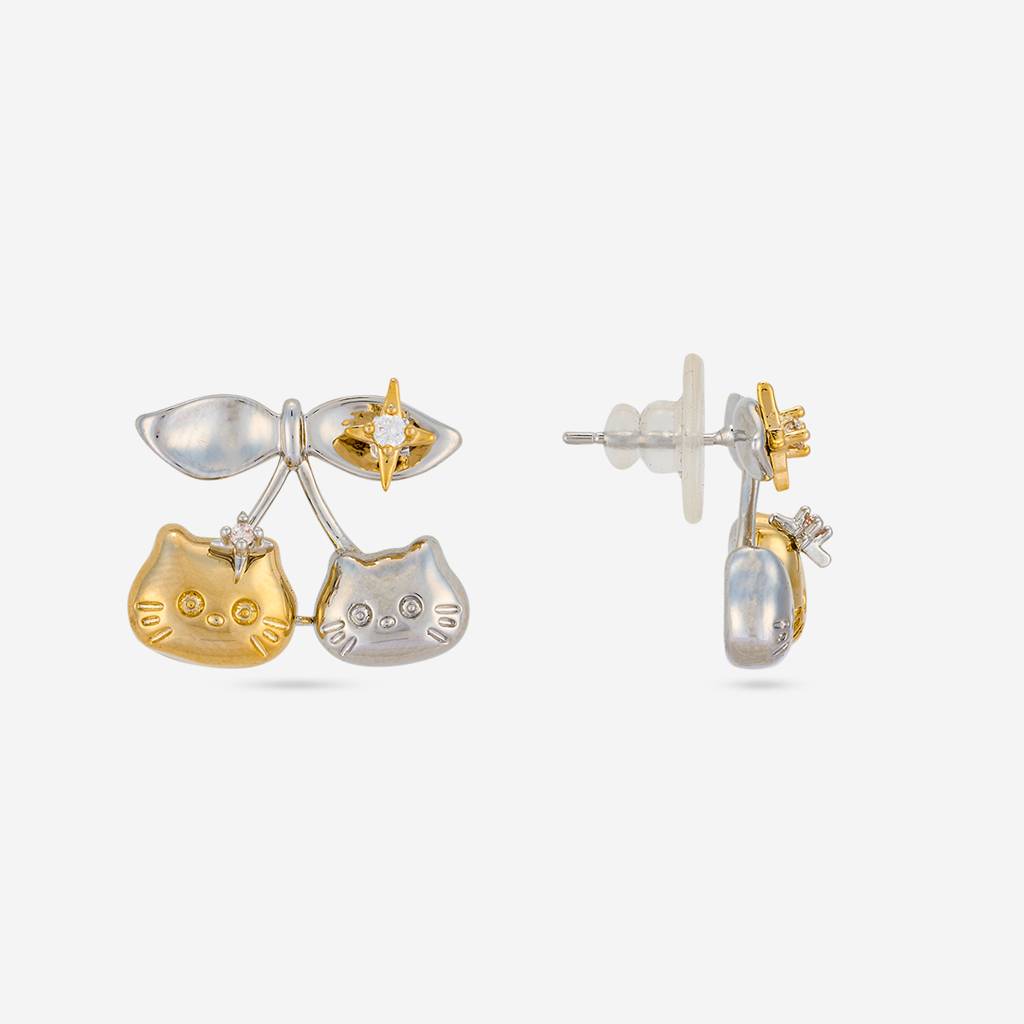 White Rhodium-Gold - Plated Casual Wear Trendy Zircon Earring - 460280 : 460280