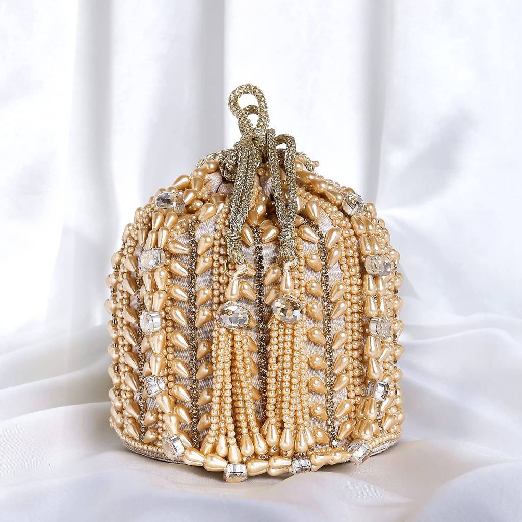 Potli Bags For Women Evening Bag Clutch Ethnic Bride Purse With Drawstring(P36Crm) : P36LCT