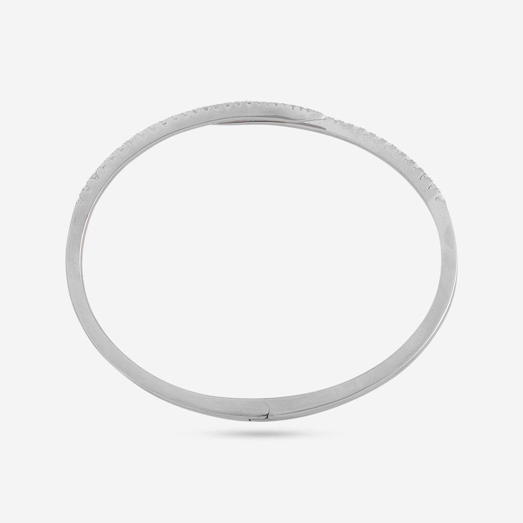White Rhodium - Plated Office Wear Silver Kada - 465928 : 465928