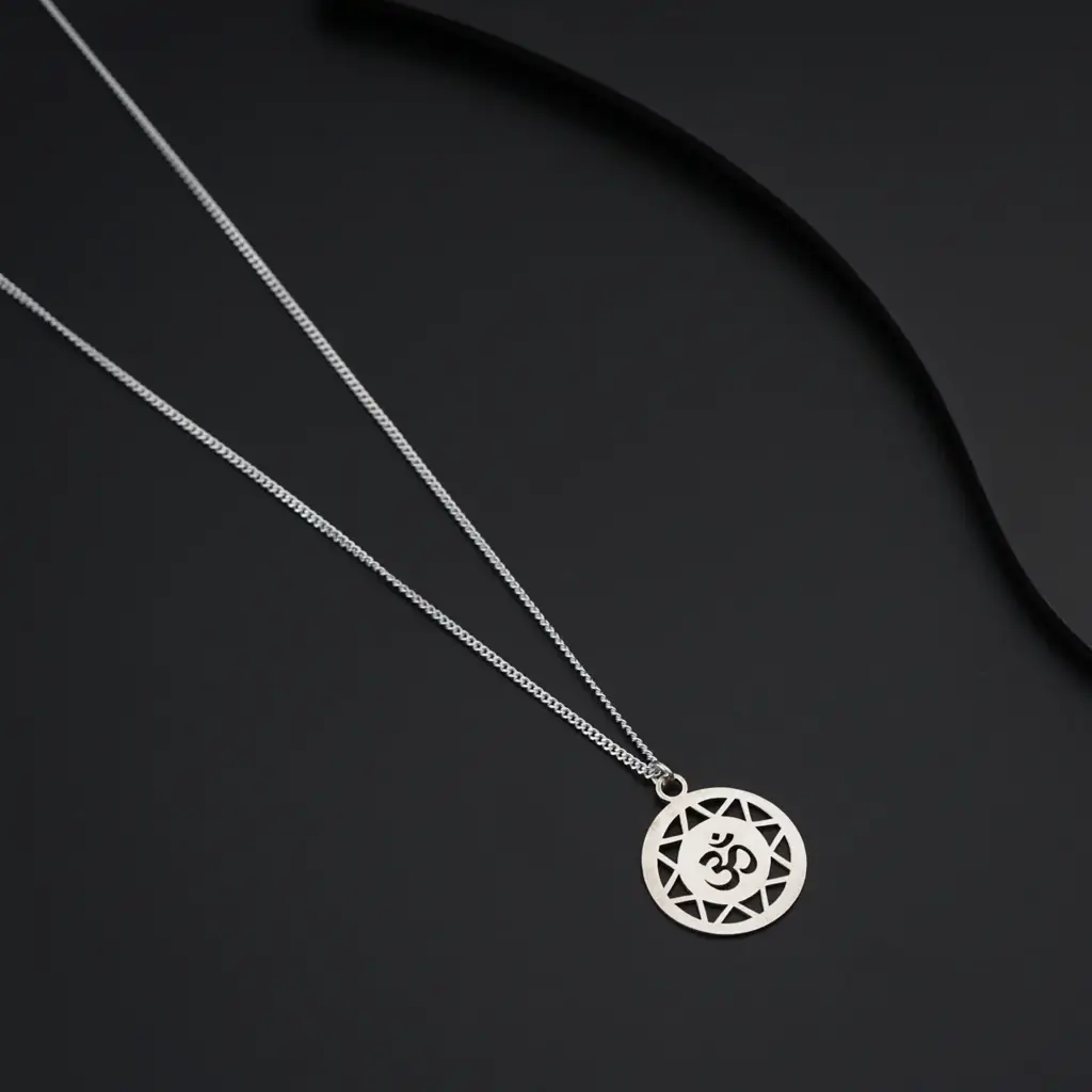 Om Pendant Silver Chain For Men : 55485847