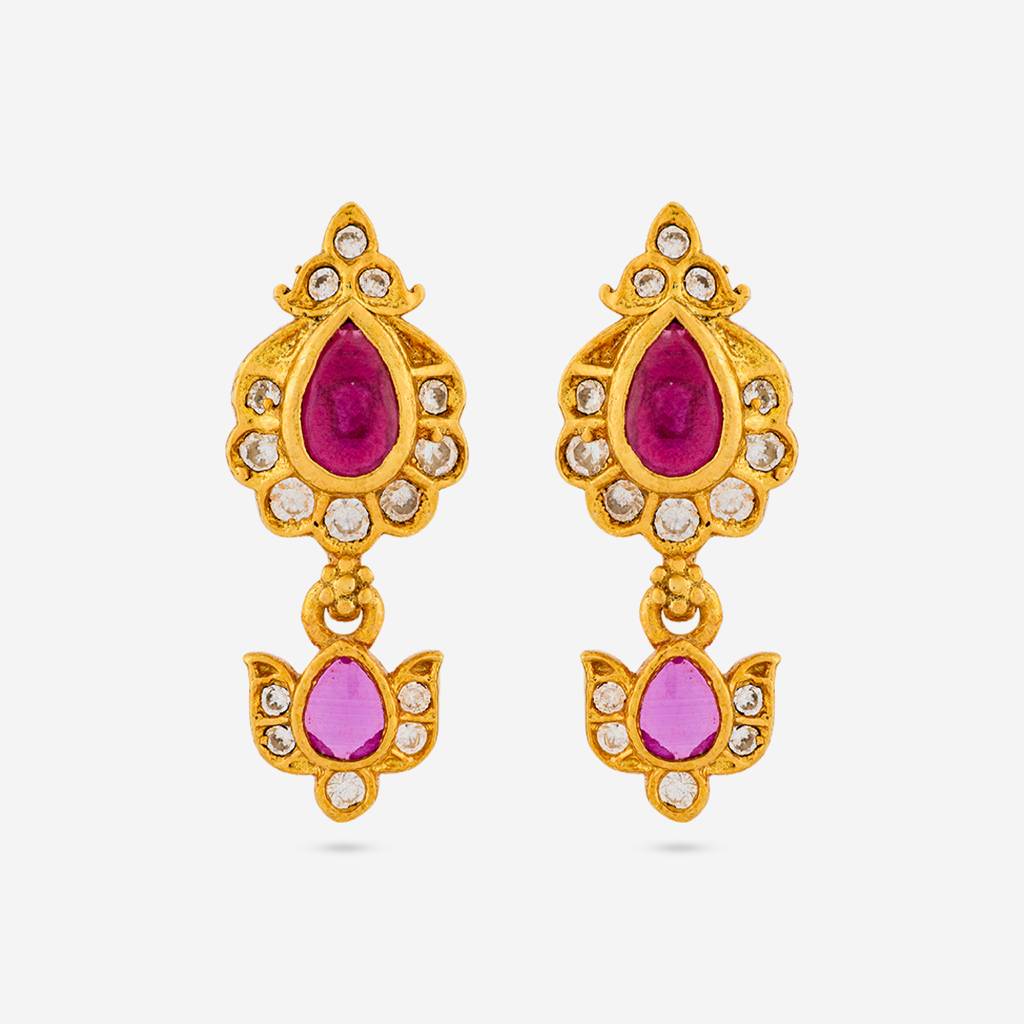 Ruby Gold - Plated Festive Temple Earring - 462025 : 462025