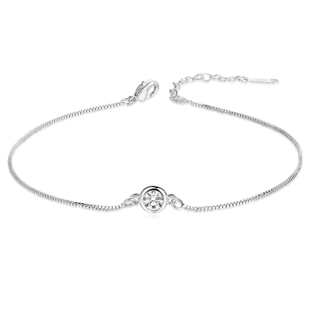 Cubic Zirconia Studded Silver Plated Bracelet Fashion Wear Stylish Hand Jewellery Gift For Girls & Women (Px8B58) : PX8B58