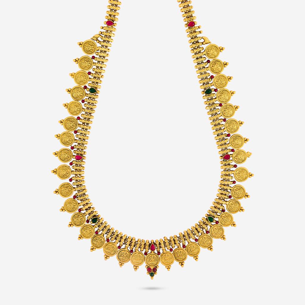 Ruby-Green Gold - Plated Bridesmaid Temple Necklace - 452259 : 452259