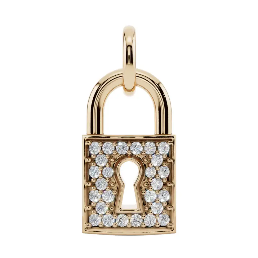 The Keepsake Lock Semi Silver Pendant Necklace : LOCK-SM-C-G
