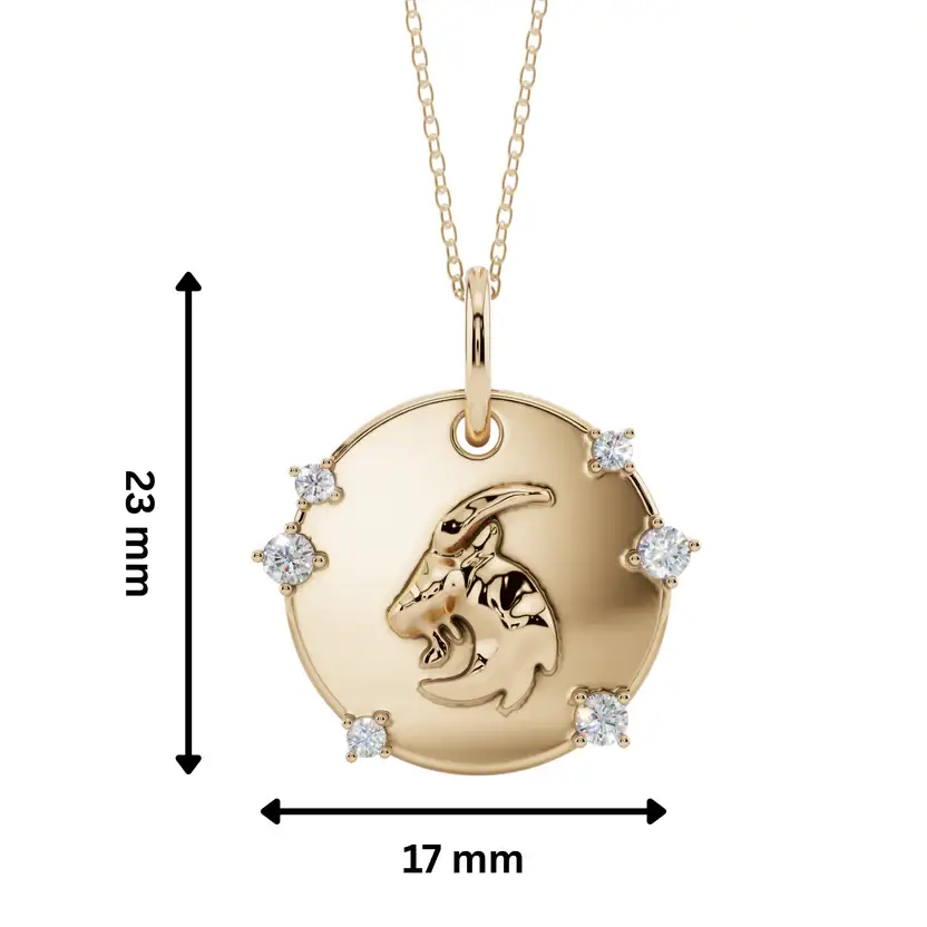 Imperial Summit | Capricorn Charm Semi Silver Pendant Necklace : VZD01-CPRN-SM-C