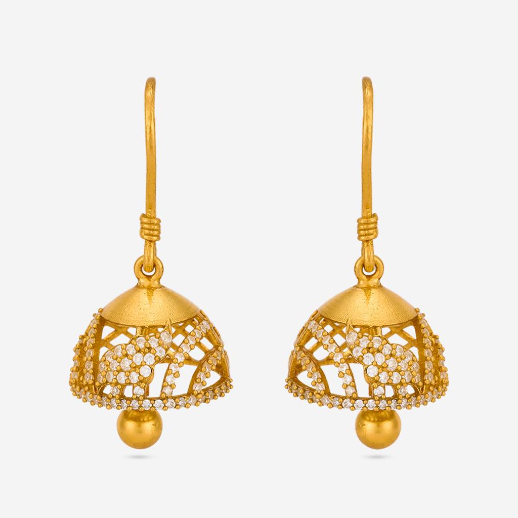 White Gold - Plated Festive Temple Earring - 467828 : 467828