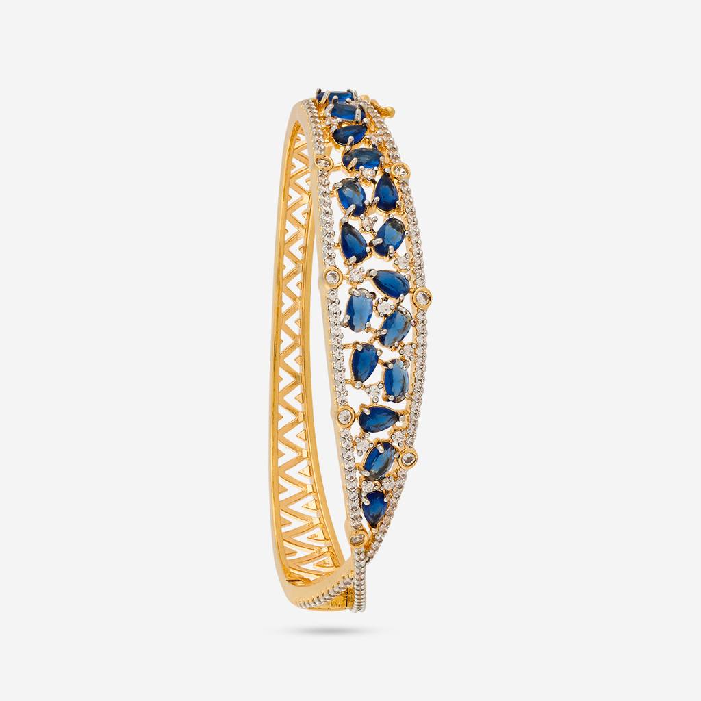 Rhodium - Plated Party Wear Zircon Kada - 449794 : 449795
